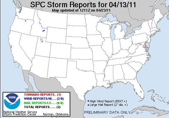 Map of 110413_rpts's severe weather reports