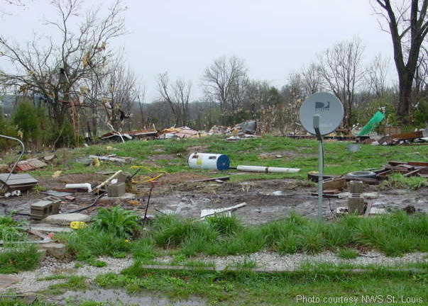 Destroyed Mobile Home from Fulton MO Tornado of 10 Apr 0