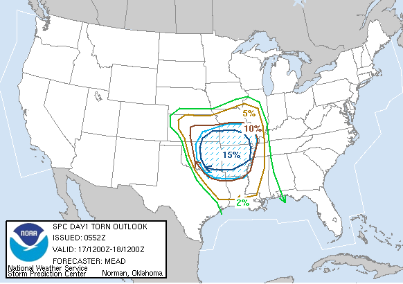20071017 1200 UTC Day 1 Tornado Probabilities Graphic