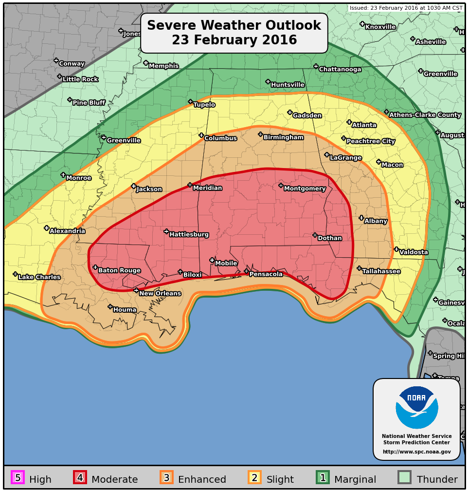 Storm Prediction Center Public Severe Weather Outlook (PWO)