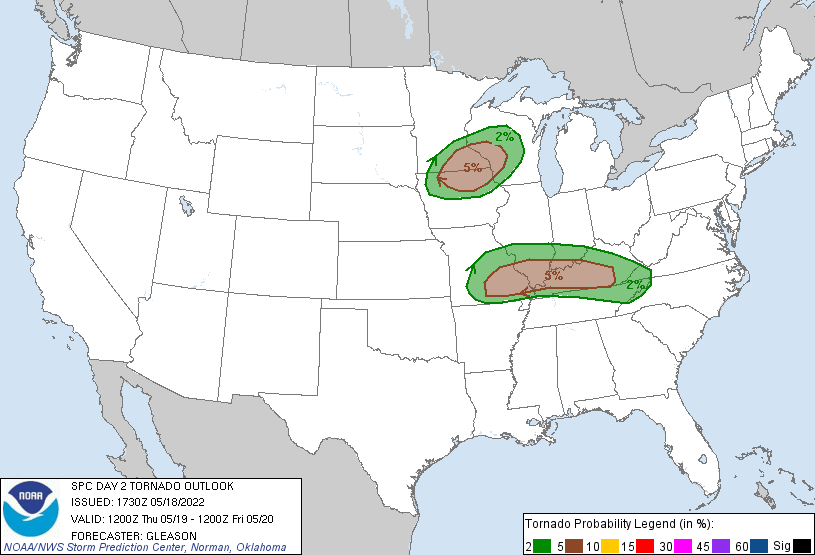 20220518 1730 UTC Day 2 Tornado Probabilities Graphic