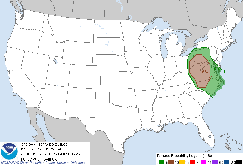 20240412 0100 UTC Day 1 Tornado Probabilities Graphic