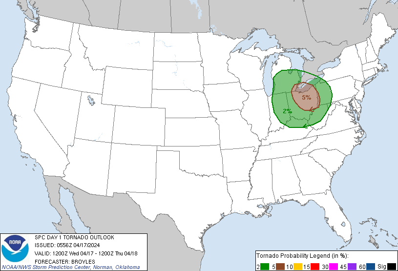 20240417 1200 UTC Day 1 Tornado Probabilities Graphic