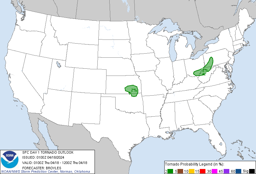 20240418 0100 UTC Day 1 Tornado Probabilities Graphic