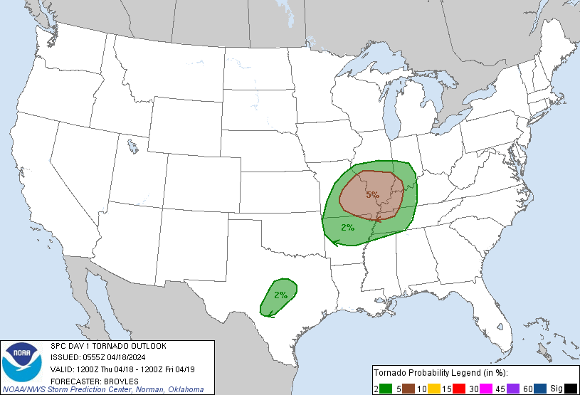 20240418 1200 UTC Day 1 Tornado Probabilities Graphic