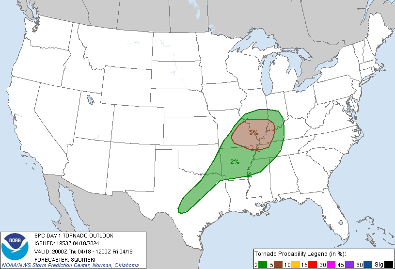 20240418 2000 UTC Day 1 Tornado Probabilities Graphic
