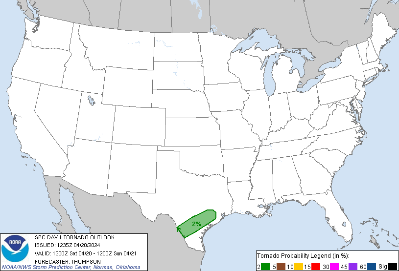 20240420 1300 UTC Day 1 Tornado Probabilities Graphic