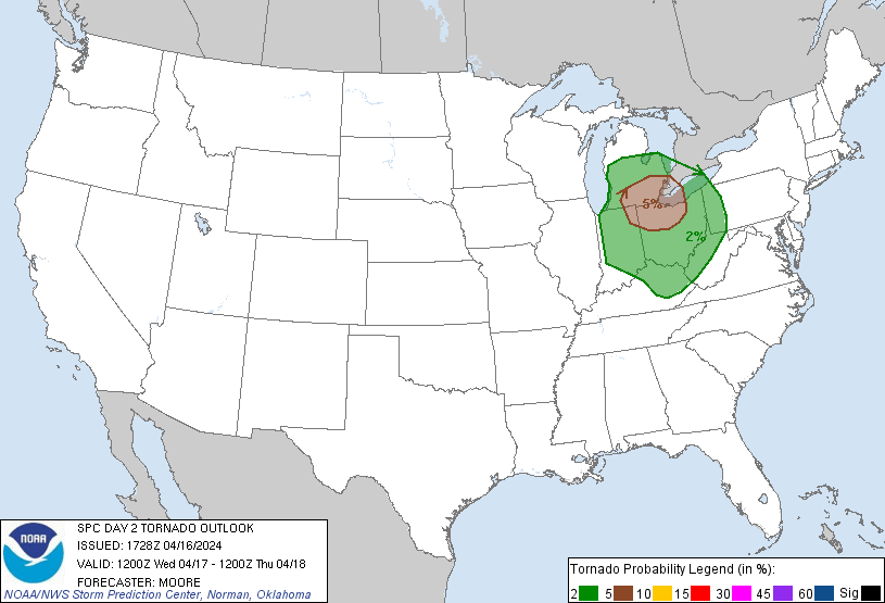 20240416 1730 UTC Day 2 Tornado Probabilities Graphic