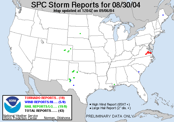 Map of 040830_rpts's severe weather reports