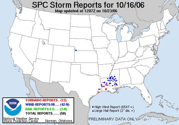 Map of 061016_rpts's severe weather reports