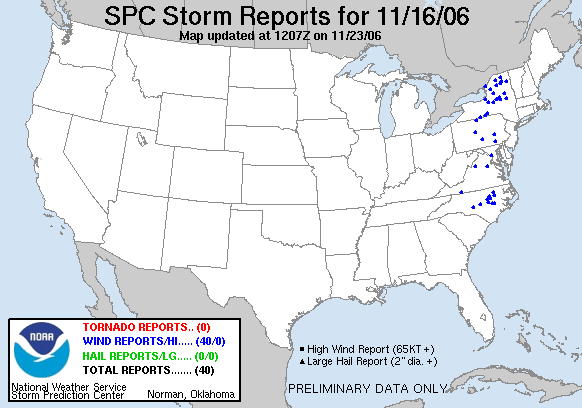 Map of 061116_rpts's severe weather reports