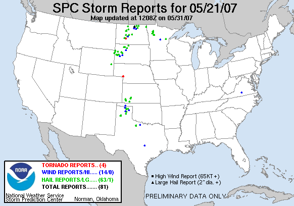 Map of 070521_rpts's severe weather reports