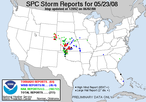 Map of 080523_rpts's severe weather reports