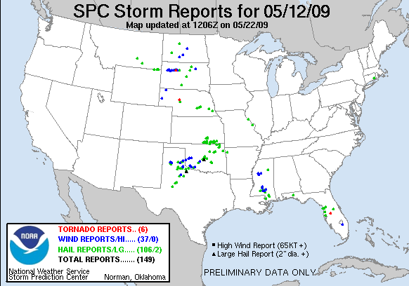 Map of 090512_rpts's severe weather reports