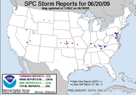 Map of 090620_rpts's severe weather reports