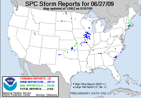 Map of 090627_rpts's severe weather reports