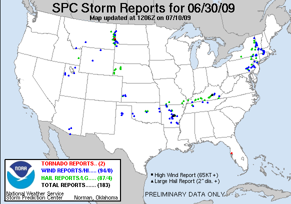 Map of 090630_rpts's severe weather reports