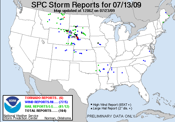 Map of 090713_rpts's severe weather reports