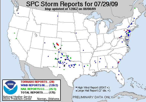 Map of 090729_rpts's severe weather reports