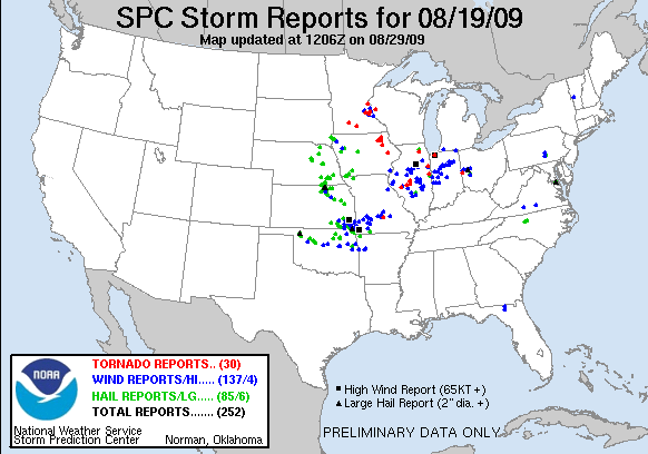 Map of 090819_rpts's severe weather reports