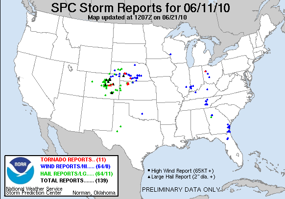 Map of 100611_rpts's severe weather reports