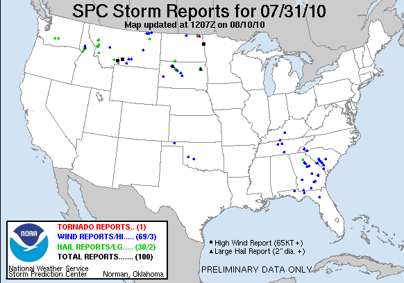 Map of 100731_rpts's severe weather reports
