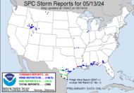 Yesterday's storm reports