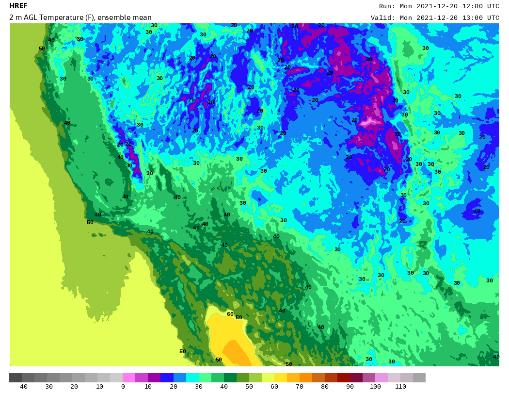 SPC HREF Ensemble Viewer 2 m AGL temperature MSLP ens mean