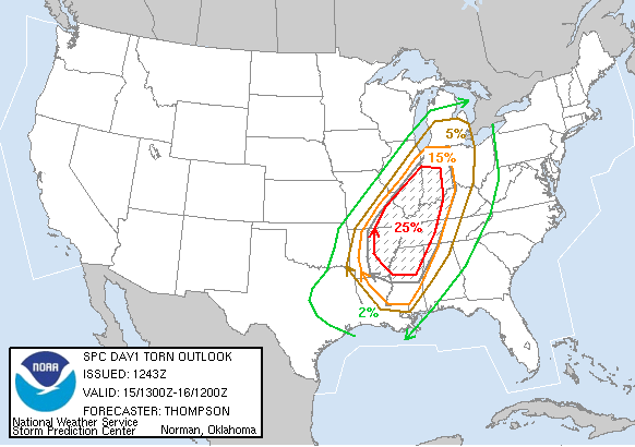 20051115 1300 UTC Day 1 Tornado Probabilities Graphic