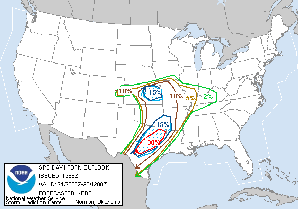 20070424 2000 UTC Day 1 Tornado Probabilities Graphic