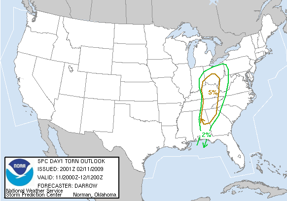 20090211 2000 UTC Day 1 Tornado Probabilities Graphic