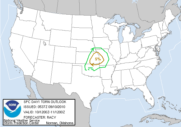 20100910 1200 UTC Day 1 Tornado Probabilities Graphic