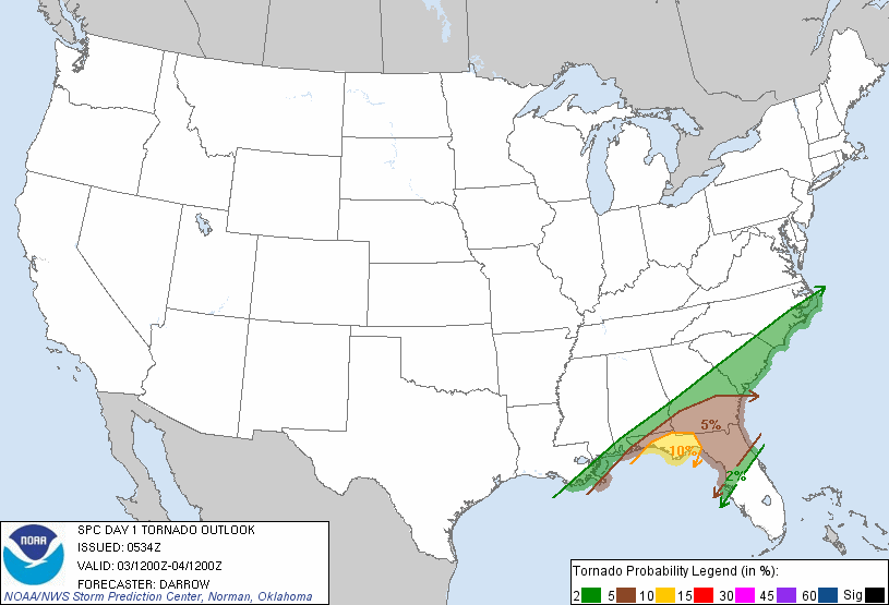 20120303 1200 UTC Day 1 Tornado Probabilities Graphic