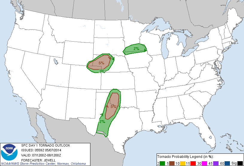 20140507 1200 UTC Day 1 Tornado Probabilities Graphic