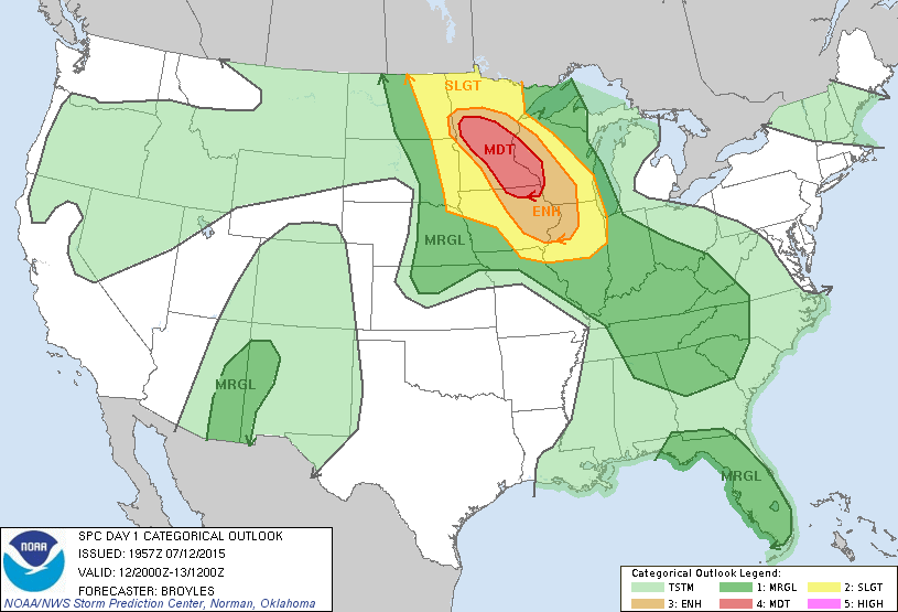 Storm Prediction Center Jul 12, 2015 2000 UTC Day 1 Convective Outlook