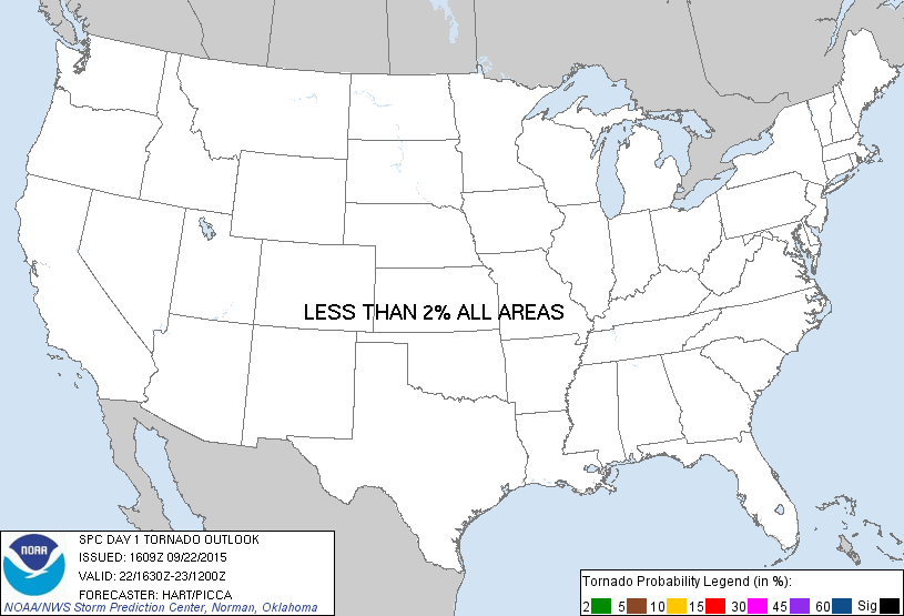 20150922 1630 UTC Day 1 Tornado Probabilities Graphic