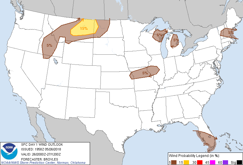 20180526 2000 UTC Day 1 Damaging Wind Probabilities Graphic