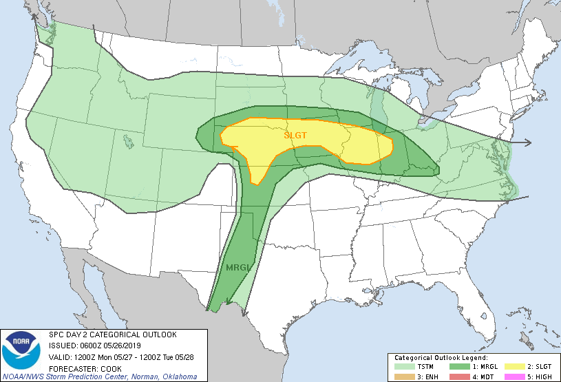 Storm Prediction Center May 26, 2019 0600 UTC Day 2 Convective Outlook