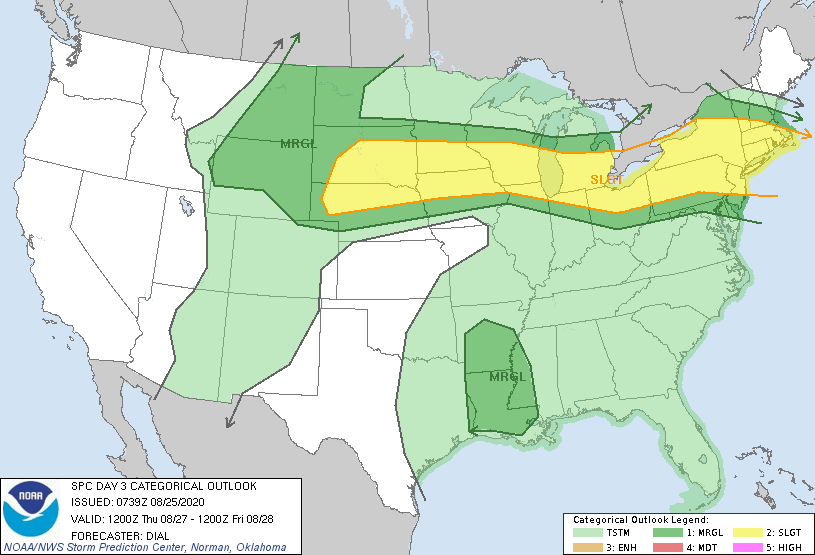 Storm Prediction Center Aug 25, 2020 0730 UTC Day 3 Severe Thunderstorm ...