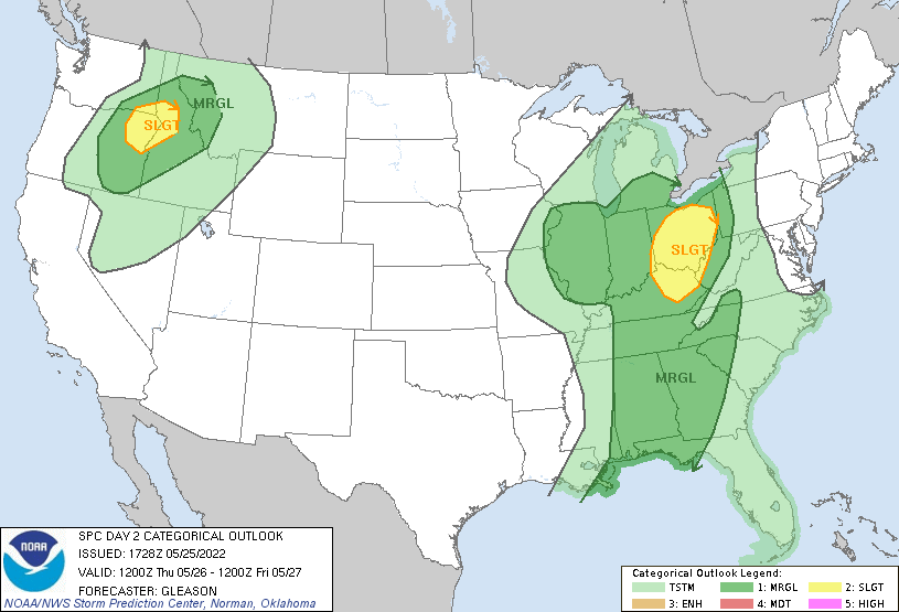 Storm Prediction Center May 25, 2022 1730 UTC Day 2 Convective Outlook