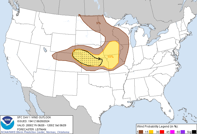 20240628 2000 UTC Day 1 Damaging Wind Probabilities Graphic