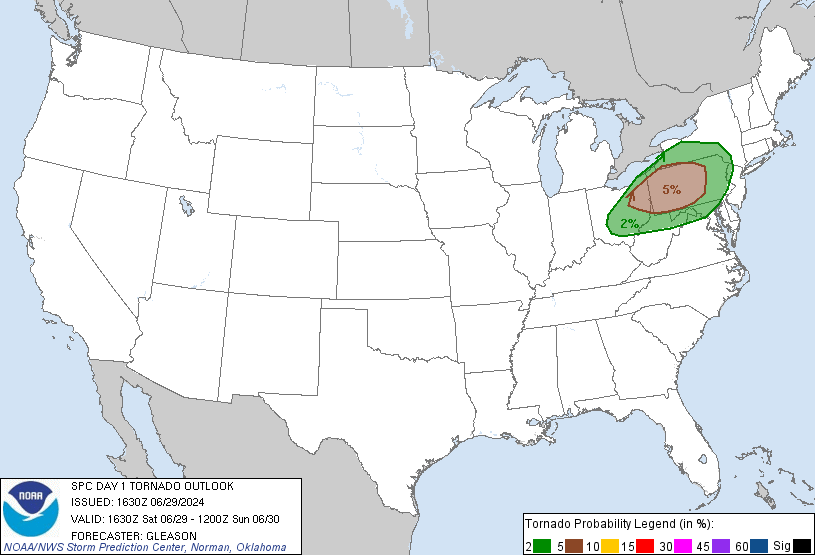 20240629 1630 UTC Day 1 Tornado Probabilities Graphic