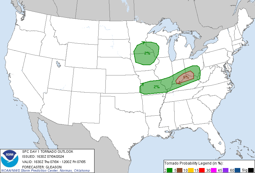 20240704 1630 UTC Day 1 Tornado Probabilities Graphic