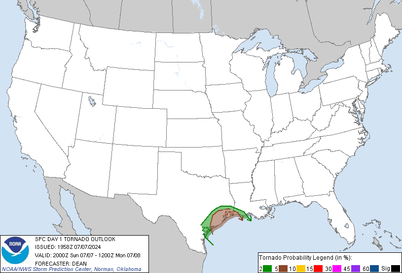 20240707 2000 UTC Day 1 Tornado Probabilities Graphic