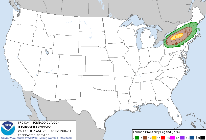 20240710 1200 UTC Day 1 Tornado Probabilities Graphic