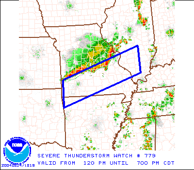 Storm Prediction Center Severe Thunderstorm Watch 779