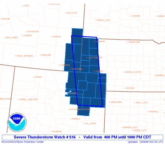 Storm Prediction Center Severe Thunderstorm Watch 516