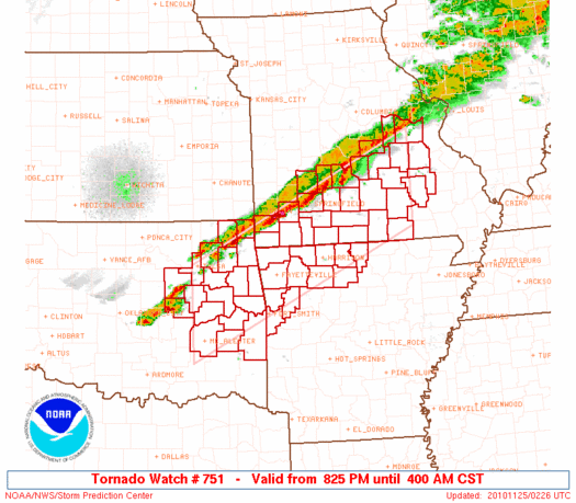 Storm Prediction Center Tornado Watch 751