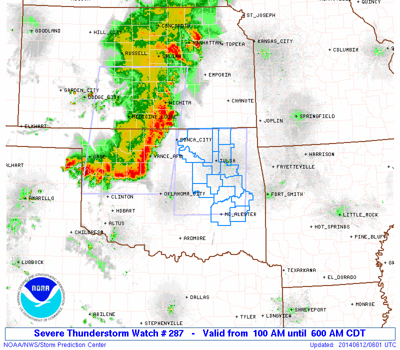 Storm Prediction Center Severe Thunderstorm Watch 287