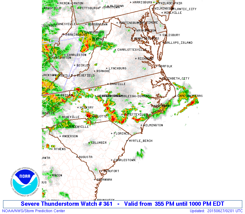 Storm Prediction Center Severe Thunderstorm Watch 361